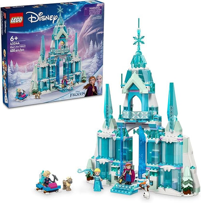 LEGO Disney Frozen Elsa’s Ice Palace Building Set for Kids Princess Castle with Anna and Elsa Mini-Doll Figures Disney Princess Toy Gift Idea for Girls Boys and Movie Fans Ages 6 and Up 43244