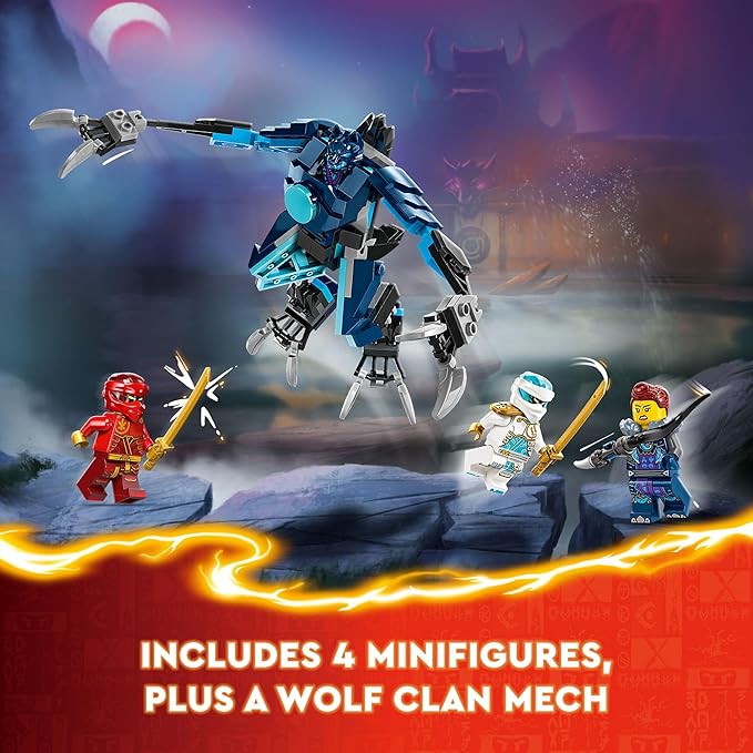 LEGO NINJAGO Kai’s Elemental Fire Mech Action Figure Mini Ninja Toy for Kids with Customizable Red Ninja Figure Plus Kai and Zane Minifigures Adventure Set for Boys and Girls Ages 7 and Up 71808