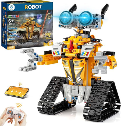Sillbird Robot Building Kit with Remote Control STEM Gifts for Boys Age 8-13 Coding Buildable Robotic Technic Toys for Kids Birthday with 468 Pieces