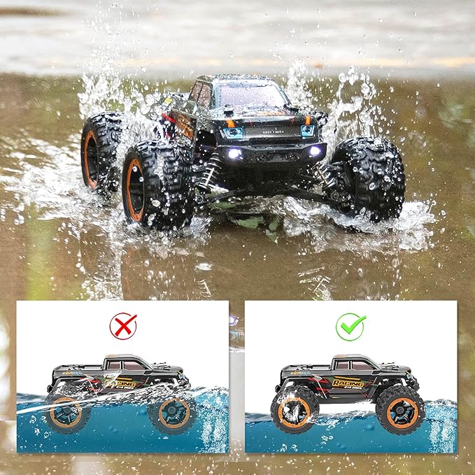 HAIBOXING Remote Control Car 16889 1:16 Scale 2.4Ghz RC Cars 4x4 Off Road Trucks Waterproof RTR RC Monster Truck 36KM/H Toys for Kids and Adults with 2 Batteries 35+ mins Play