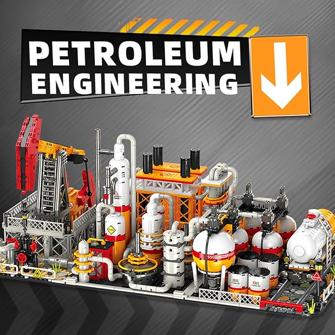 City Gas Station Building JJ9221 Set 666pcs Modular Chemical Plant Bricks Kit with Storage Tank &amp Lab Compatible with Lego City MOC Display Model for Adults &amp Kids Age 6+