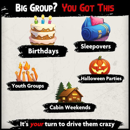 Let's Split Up - an Outrageous Horror Spoof Game | Ages 12+ 4-12 Players | Halloween Games for Teens | Horror Board Games Alternative | Outdoor Games | Teen Boys Gift Ideas | Pulse-Pounding Thrills!