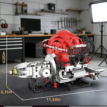 L4 Engine Building SetVisible 4-Cylinder Engine Model Kit that Run with App Control &amp Light and Motor STEM Mechanical Engineering Toy for Adults Ideal Gift &amp Display for Home and Office