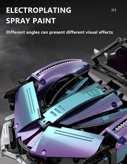 Super Sports Car Building Blocks Set 1:10 Apollo IE Raceing Car Model Building Race Engineering Toy for Adults Remote Control Drifting Hypercar with 5 Motors(2036 PCS)