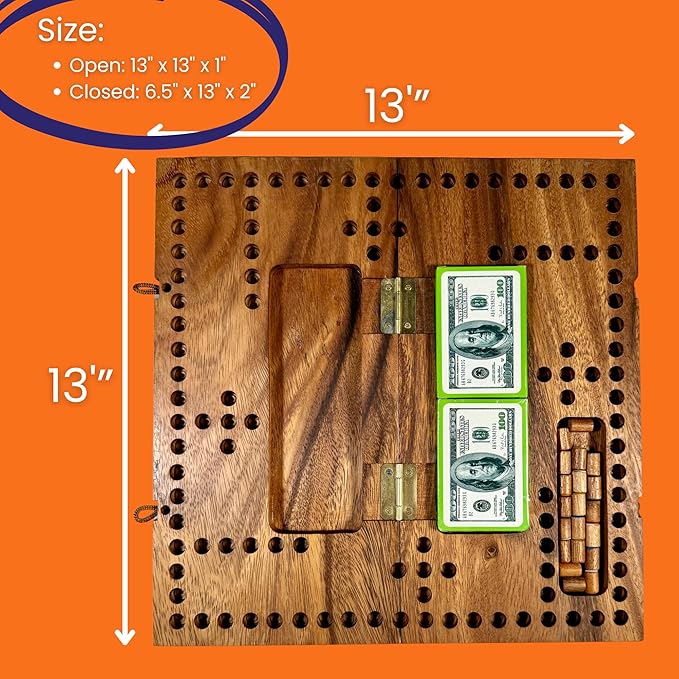 Personalized Pegs and Jokers Game – 4-Player Wooden Board with Cards &amp Pegs