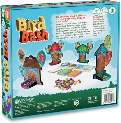 MindWare Bird Bash Family Board Game for 2-4 Players - Easy to Learn and Play in 40 Minutes - Earn Points with Action Cards - Fun Kid Board Games for Ages 8 and Up
