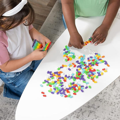 PLUS PLUS 240 Piece Interlocking Building Blocks for Kids Open Ended Connecting Toys STEM Bin Mini Manipulatives - Rainbow Mix Play Tube &amp Baseplate