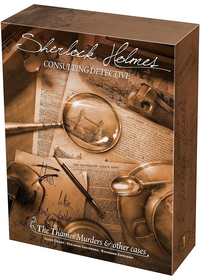 Asmodee Sherlock Holmes Consulting Detective - The Thames Murders &amp Other Cases Board Game - Captivating Mystery Game for Kids &amp Adults Ages 14+ 1-8 Players 90 Min Playtime