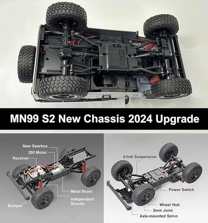 RC Rock Crawler RC Truck 4x4 Land Rover 1/12 Scale RC Crawler Remote Control Truck Off Road All Terrain Proportional Throttle Steering RTR 2024 Upgrade New Chassis 280 Motor Adult MN99S