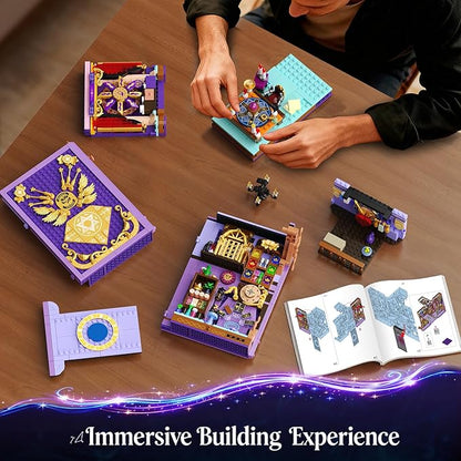 Upgraded Mystic Divination Book Nook Building Set with Rechargeable Lights 1447 PCS DIY Magic Booknook Building Block Kit Home Decor Miniature Book House Model Gift for Adults Boys Girls 12+