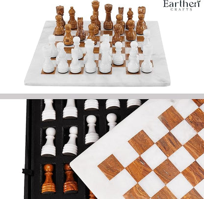 Marble Chess Set with Storage Box 15 Handmade White &amp Red Chess Board Ideal Marble Chess Board Game Set &amp Chess Pieces for Home Decor