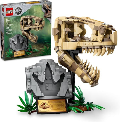 LEGO Jurassic World Dinosaur Fossils: T Rex Skull Building Toy - Dinosaur Toy for Boys &amp Girls Ages 9+ Years - Gift for Christmas - Display for Bedroom - 76964
