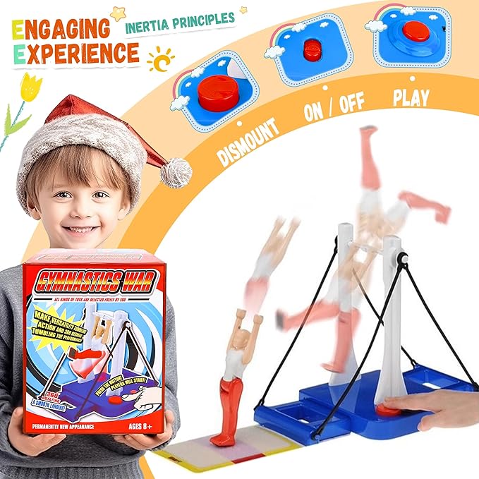 Gymnastics Challenge Game - Fun &amp Challenging Toy for Girls &amp Boys Ages 8+ and Adult Ideal Table Game for Active Kids - Develop Skills &amp Strengthen Bonds with Family and Friends
