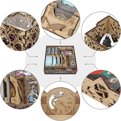 TowerRex Organizer for Mysterium Board Game and Hidden Signs Secrets And Lies Expansion Storage Instert Accessories Upgrade