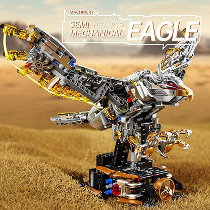 Mechanical Eagle Building Block Set 3D Poseable Model with Articulated Wings &amp Talons STEM Toy for Kids &amp Adults Ideal Gift for Engineering Nature &amp Animal Lovers