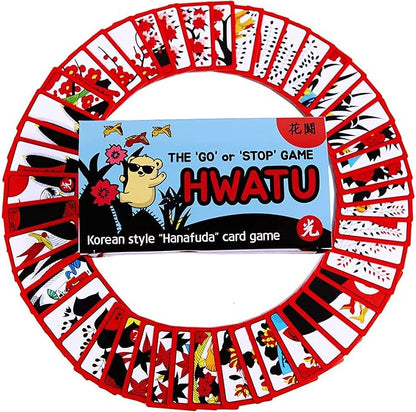 GEEKBEAR Hwatu - Korean Flower Card Game - Hanafuda - Go Stop HWATOO - Godori Game - New Year Board Game - Minari Movie Game