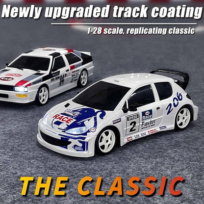 LDRC 2803PRO 1/28 Mini RC Drift Car GTR 2.4GHz 4WD RTR with Gyro and 4PCS Drift Tires Racing Radio Control Cars (White)
