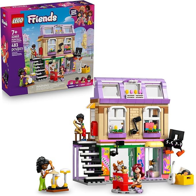 LEGO Friends Music Store &amp Apartment Building Set - Interactive Storytelling Playset for Girls &amp Boys Ages 7+ - Includes Marimba The Corgi Toy - Gift Idea for Birthdays and Music Lovers - 426