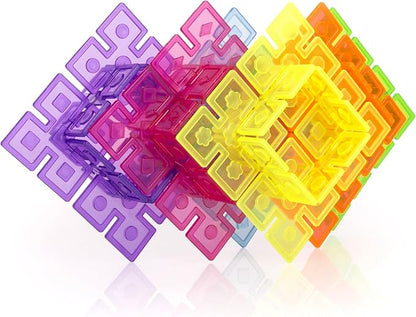 Guidecraft Interlox Squares - 96 Piece Set Interlocking Construction Toy Creative Building - Educational STEM Construction Toy for Kids
