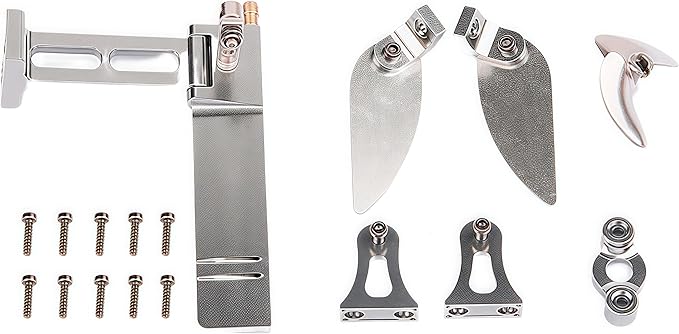 All Metal Boat Upgrade Kit: Arrow UDI005/UDI022 Tylosaurus Brushless RC Boat with Alloy Propeller Tail Rudder Steering Water Jet &amp Waterproof Ring