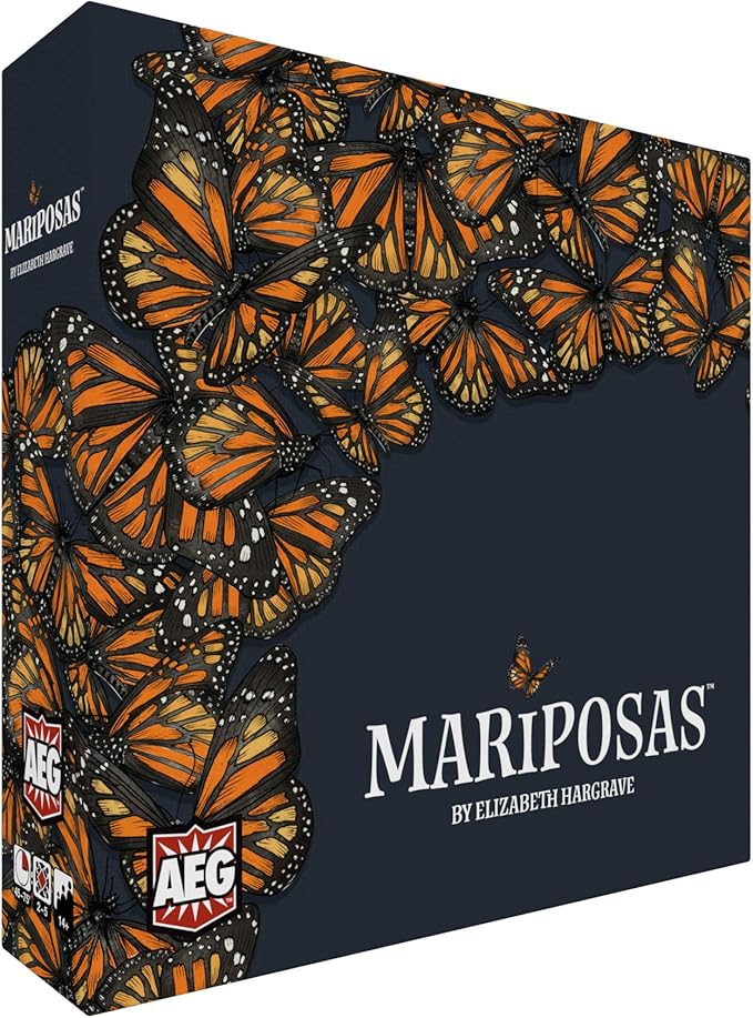 Alderac Entertainment Group (AEG) Mariposas Board Game Play the Monarch Butterfly Migration Learn about Nature Ages 14+ 2-5 Players 45-75 Min Alderac Entertainment Group (AEG)