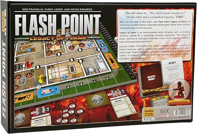 Flash Point: Legacy of Flame Board Game – Cooperative Legacy Game for 1–6 Players Ages 10+ 60-Min Campaign Play – Firefighter Strategy Game by Indie Boards &amp Cards