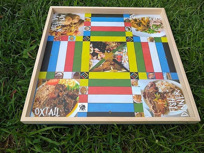 Jamaican Ludo Food Edition (Ludi/Ludy/Loodi) | 24in x 24in Board Game | Family Game Night Activity | Fun Easy Multi-Player Entertainment