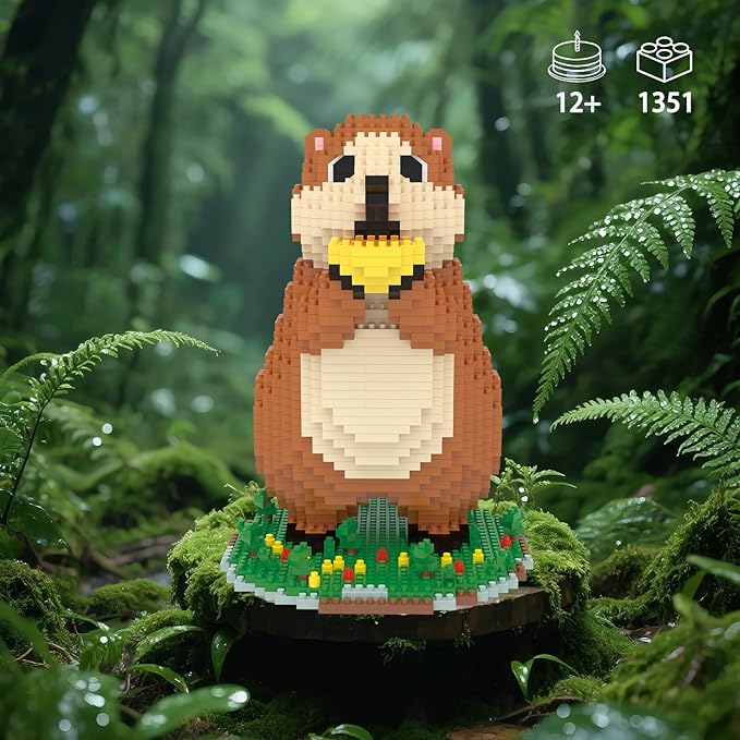 Larcele Micro Marmot Building Blocks Set DIY Mini Building Toy Bricks for Age Over 12 Years 1351 Pieces DZJM-02