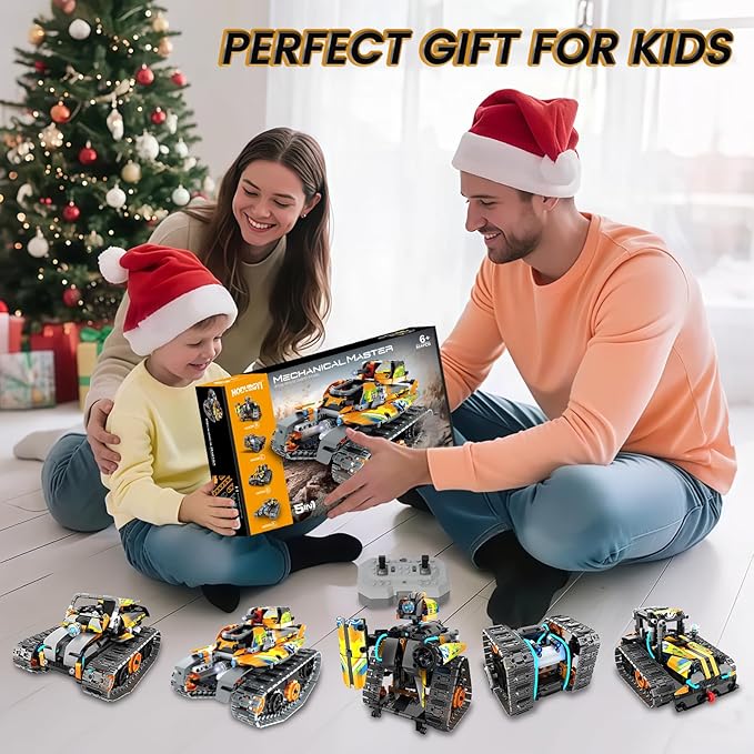 STEM Robot Building Kit with APP / Remote Control 5 in 1 RC Robotic Car Toy for Kids Ages 8-12 Christmas Birthday Gifts for Boys Age 6 7 8 9 10 11 12+ DIY Build Set Educational Science Projects
