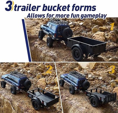 FMS FCX18 RC Cars Accessory for 1:18/1:12 Crawler Trucks - Land Cruiser 80 &amp 1:12 RC Cars: Utility Trailer Type A Black