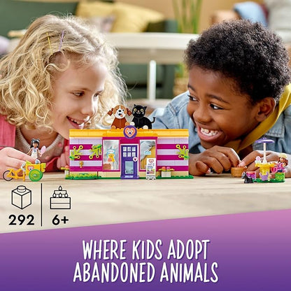 LEGO Friends Pet Adoption Café 41699 Building Toy - Collectible Animal Rescue Set with Olivia &amp Priyanka Mini-Dolls Cat &amp Dog Figures Creative Toys for Boys Girls and Kids Ages 6+