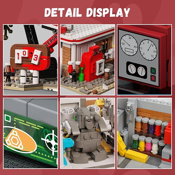 TOY PLAYER Rocket Architecture Building Block Set Including Weapons Signboard and Gas Station Accessories MOC Merchandise Model Collectors Toys Birthday Gift for Adults &amp Ages 14+ (1526PCS)