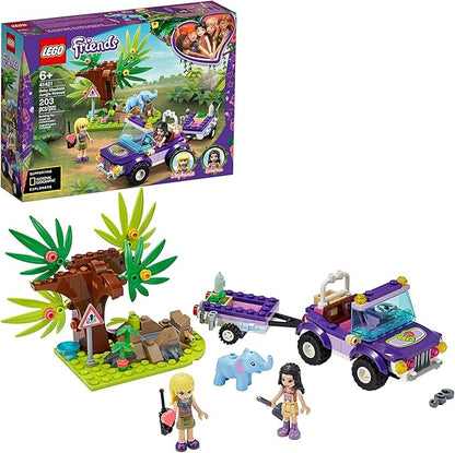 LEGO Friends Baby Elephant Jungle Rescue 41421 Adventure Building Kit Animal Rescue Playset That Comes with a Toy Truck and Trailer Plus Friends Emma and Stephanie (203 Pieces)