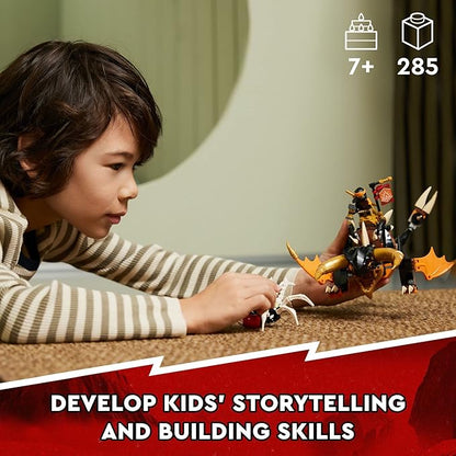 LEGO NINJAGO Cole’s Earth Dragon EVO 71782 Upgradable Action Toy Figure for Boys and Girls with Battle Scorpion Creature and 2 Minifigures 2023 Playset