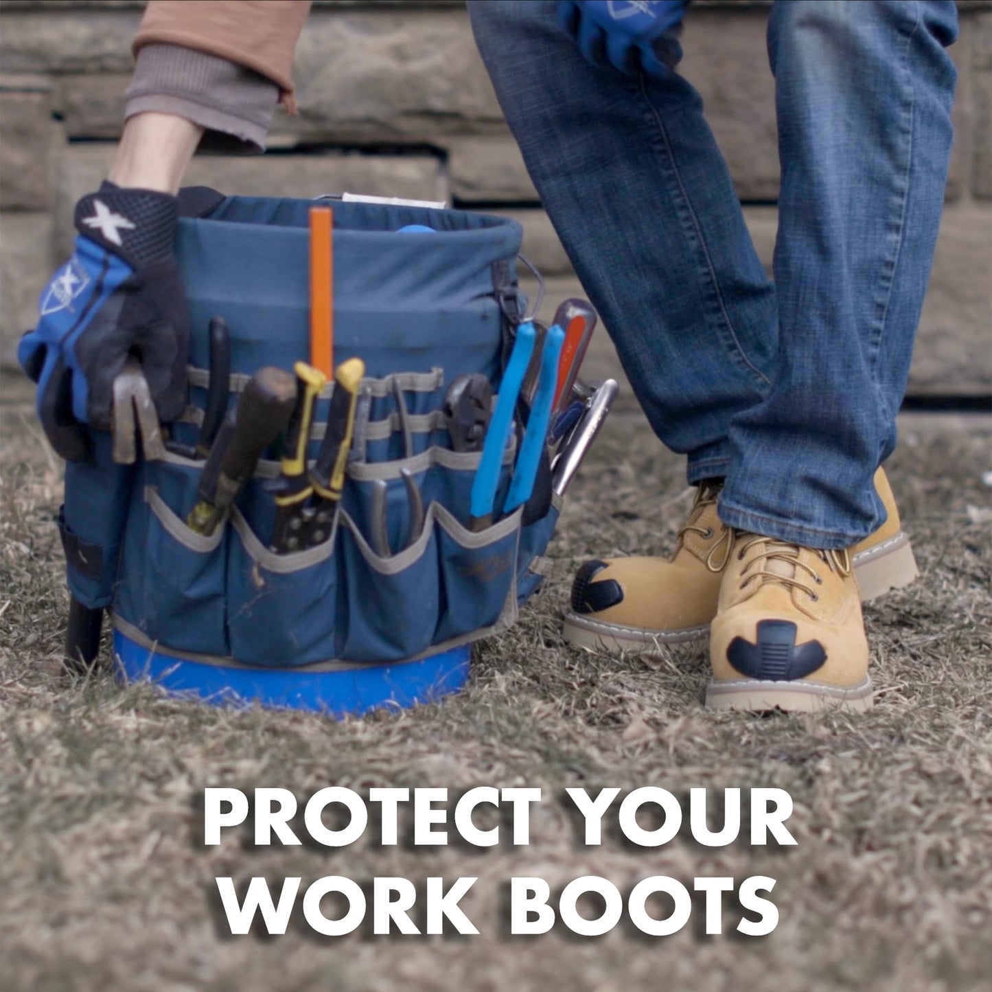 JobSite Boot Toe Guards - Shoe Toe Protector Guards Against Scratches and Hides Existing Damage - Black - 1 Pair