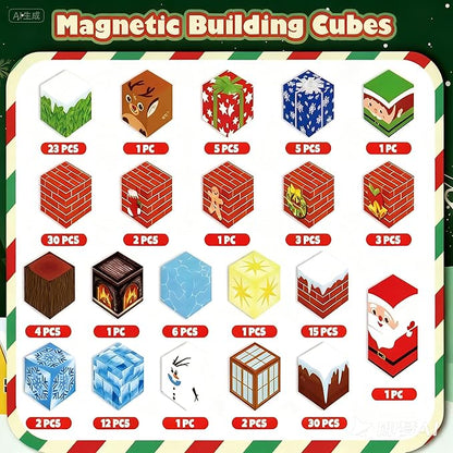 150PCS Magnetic Tiles Christmas Building Set STEM Sensory Toys with Santa &amp Reindeer Figures for Kids Ages 3-12 Gift Educational Magnetic Blocks for Toddler Boys Girls