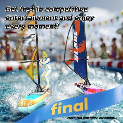 DEERC 2 Pack Remote Control Boat for Kids2.4Ghz RC Sailboat with LED Lights for PoolsLake and BathtubSummer Outdoor Water Toys Never Capsize Gift for Kids Boys Girls