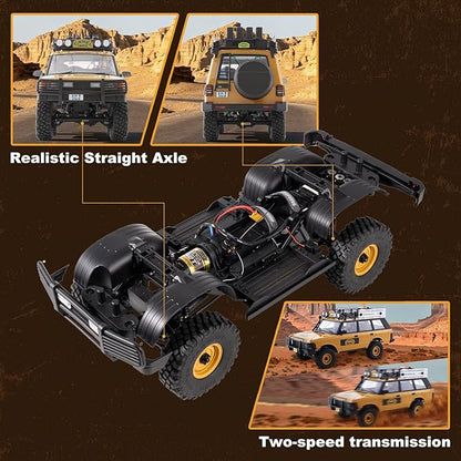 BEEZRC FMS 1/10 FCX10 RC Crawler Officially Authorized Land Rover Series Camel Trophy Edition RC Model 4WD RC Rock Truck 2.4Ghz Hobby Grade RC Off Road Vehicle for Adults RS (Discovery)