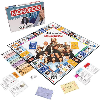 Monopoly: Grey's Anatomy Board Game | Featuring Ferry Boat Clipboard Scrub Top and More | Buy Sell Trade Iconic Doctors from Miranda Bailey to Meredith Grey | Officially Licensed Collectible