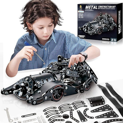 Erector Sets for Boys Age 8 9 10 11 12-16 and Older 332 Pcs Batman Model Car Building Set for Kids Ages 8-12 Year and Up Metal STEM Educational Toy for Kids Boys Girls or Adults