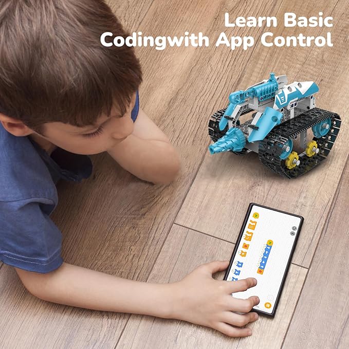 Robot Building Kit with APP/Remote Control STEM Gifts for Boys Age 6-16Technic Coding Robotic Toys for Kids Birthday Buildable 5in1 Models with 720 Pieces