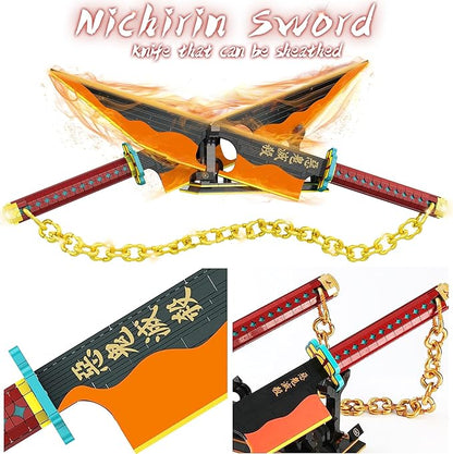 1478pcs 82inch for Sword Building Block Model Samurai Sword Set with Scabbard and Stand Best Gift for Anime Fans