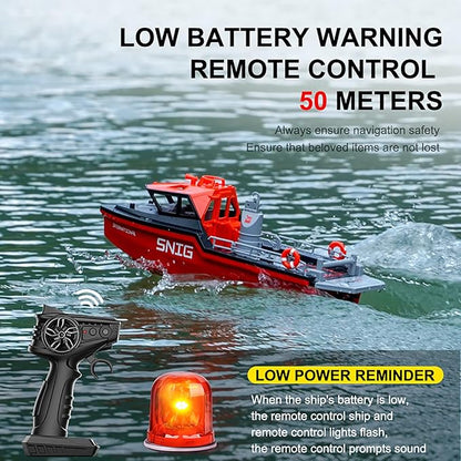 RC Jet Boat Remote Control Boat Port Tugboat Watercraft 8km/h 1/12 Scale 2.4Ghz 4CH for 14y+ Beginners on Lake Pool RTR/Black