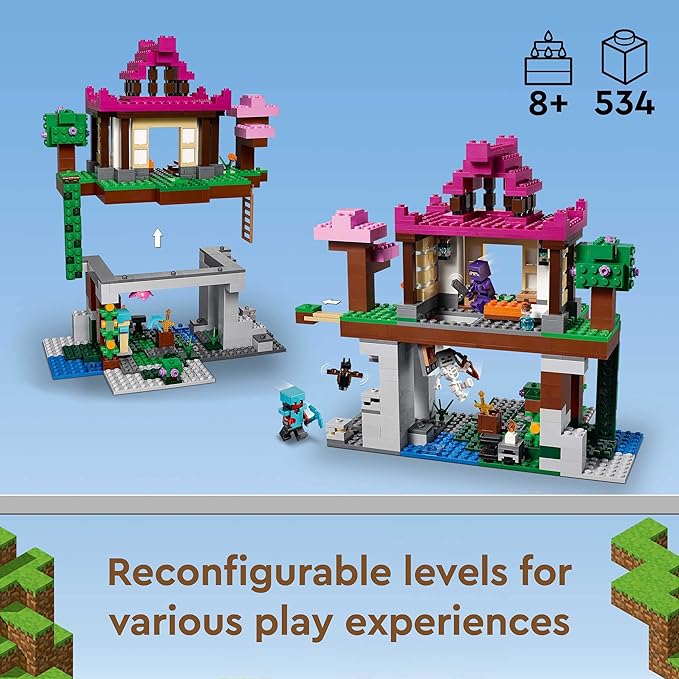Lego Minecraft The Training Grounds Toy Building Set 21183 Minecraft Toy for Kids Boys and Girls Age 8+ Years Old Building Kit with House Cave Trapdoor and Ninja Rogue and Bat Minecraft Figures