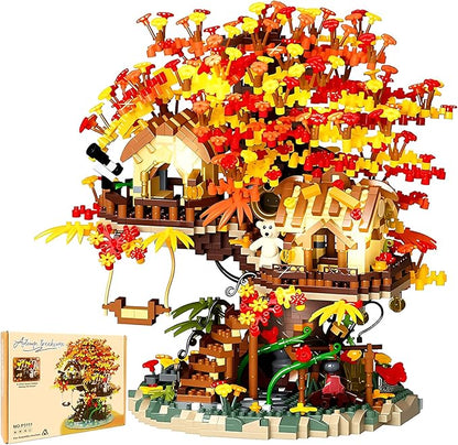 Cherry Blossom Bonsai Tree House Building Blocks Set Plants Flowers Treehouse Architecture Micro Mini Block Kits Gift for Adults and Kids（2725 Pieces）