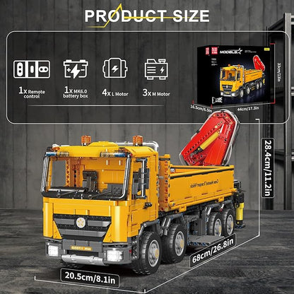 Mould King 17050 Technic Mobile Construction Crane Truck Building Blocks RC Pneumatic Heavy-Duty Truck Lorry Crane Building Set for Adult Construction Vehicles Model for Adults(4012 PCS)