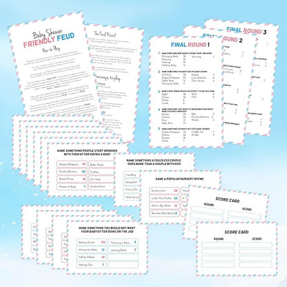 Baby Shower Friendly Feud Game with 2 Answer Buzzers Feud Card for Family Game Night Fun Trivia Quiz for Party Office Class Groups Team Building