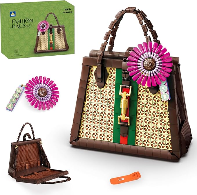 KAZI Purse Building Set Handbag Model Building BlocksPurses to Build for WomenGifts for Adults for Anniversary and Valentines DayMothers DayChristmas