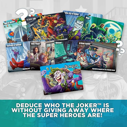 DC Spyfall - The Perfect Party Game - Find The Joker Before Time Runs Out - for 3 to 8 Players - Board Games for Teens and Adults - Featuring Batman Superman Wonder Woman and More - Ages 13+