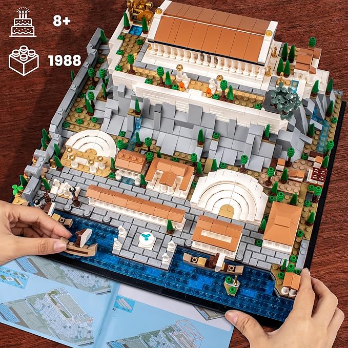 Architecture Acropolis Castle Famous Landmark Architecture Athenian Acropolis Building Block Sets Collectible Exhibition Model for Children and Adults